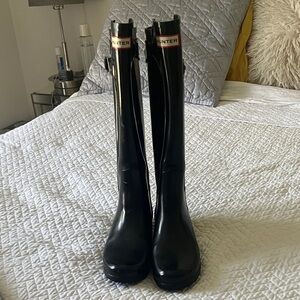 Hunter Glossy Black Rain Boots